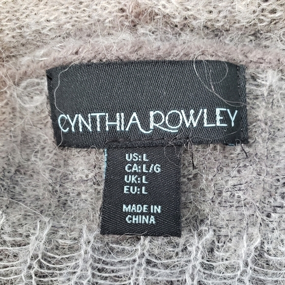Gray Alpaca Wool Open Front Sweater Large - Picture 9 of 12